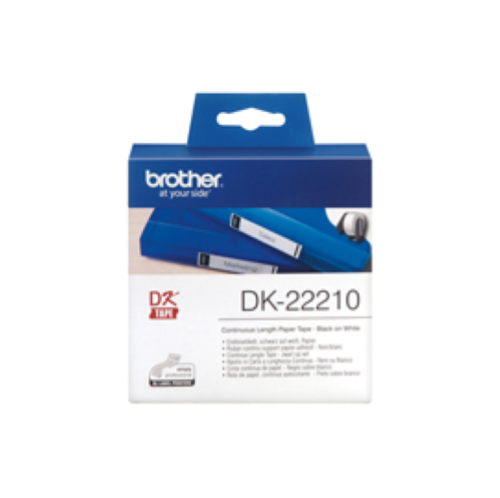 BROTHER DK22210 NASTRO ADESIVO BIANCO STAMPA NERO 29MM X 30.48MT